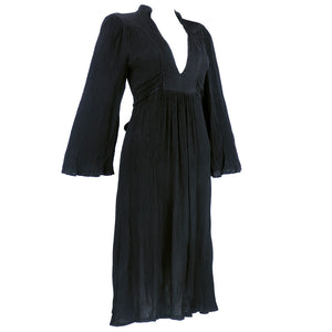 Vintage OSSIE CLARK 70s Black Crepe ...